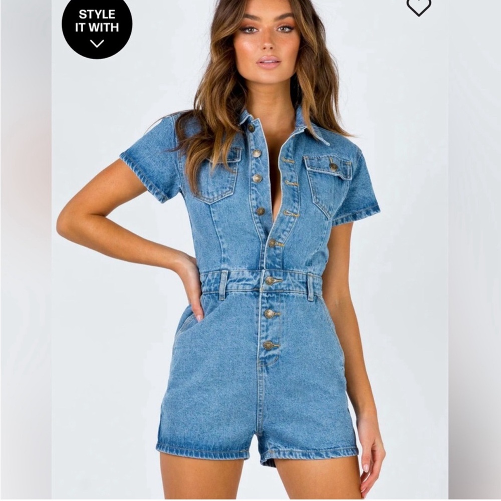 Lioness blue denim romper